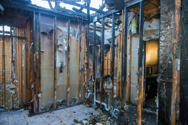 Professional Fire Damage Restoration technician working in Gilbert, MN